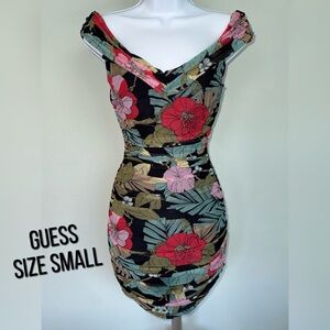 Guess Black Floral Mini Dress